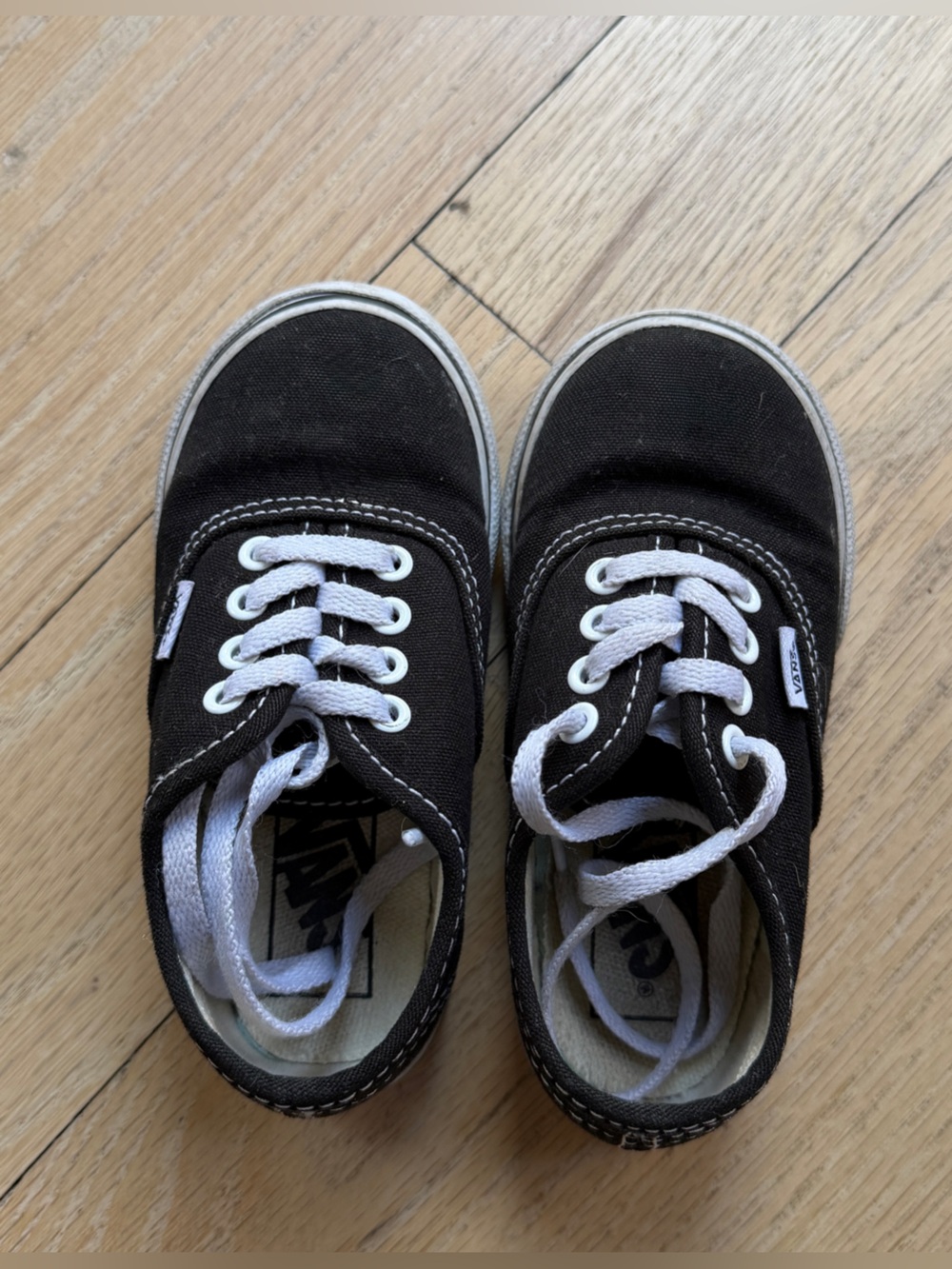 Vans Kids Black and White Classic Lace-Up Sneakers